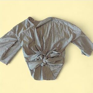 Striped Black and White Women's Top